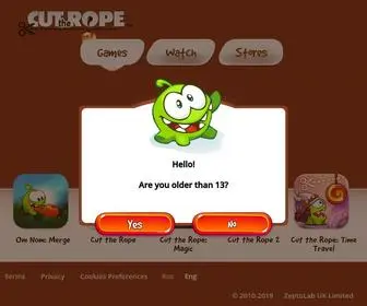 Cuttherope.net(Cut the Rope games) Screenshot