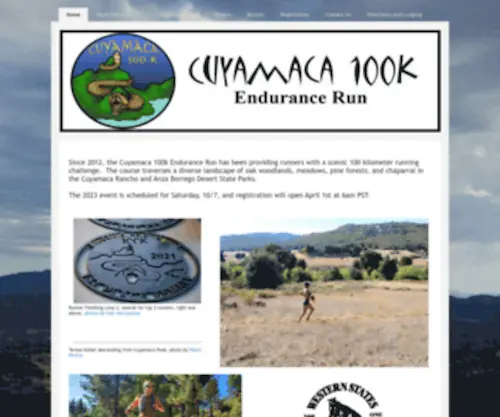 Cuyamaca100K.com(The Cuyamaca 100k) Screenshot