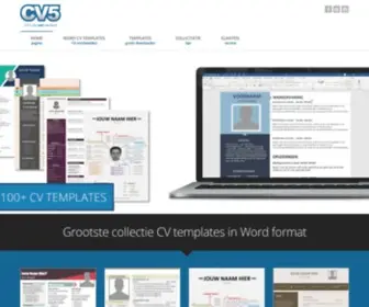 CV5.nl((GratisCV template voorbeelden met motivatiebrief in Word) Screenshot