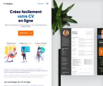 Cvdeboss.com(Le meilleur générateur de CV en ligne) Screenshot