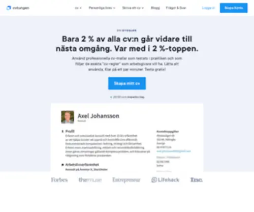 Cvkungen.se(Skapa ditt jobb) Screenshot