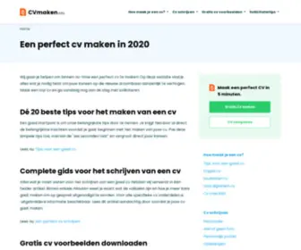 Cvmaken.info(Perfect CV maken inGratis) Tips & Voorbeelden) Screenshot
