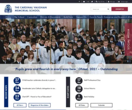CVMS.co.uk(Cardinal Vaughan Memorial School) Screenshot