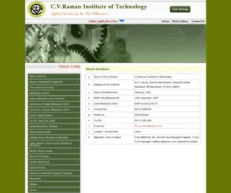 Cvriti.edu.in(C.V.Raman Institute of Technology) Screenshot