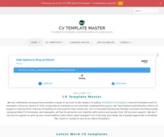 Cvtemplatemaster.com(CV Template Master: free Microsoft Word CV templates) Screenshot