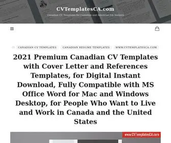 Cvtemplatesca.com(Canadian CV Templates for Canadian and American Job Seekers) Screenshot