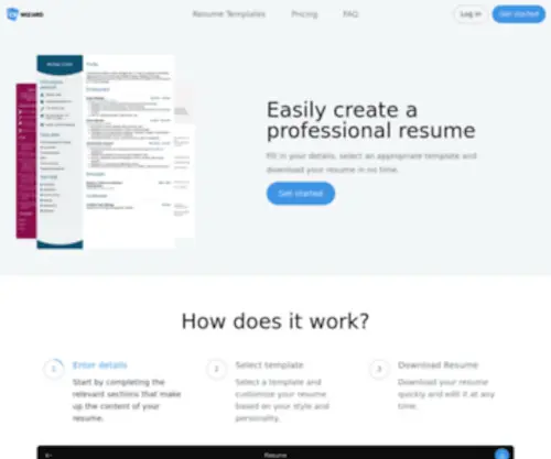 Cvwizard.com(Easily create a professional resume) Screenshot
