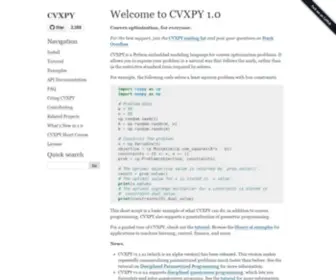 CVXPY.org(CVXPY 1.1.1 documentation) Screenshot
