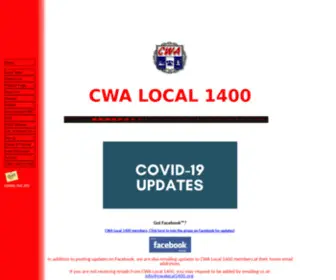 Cwalocal1400.org(CWA LOCAL 1400) Screenshot