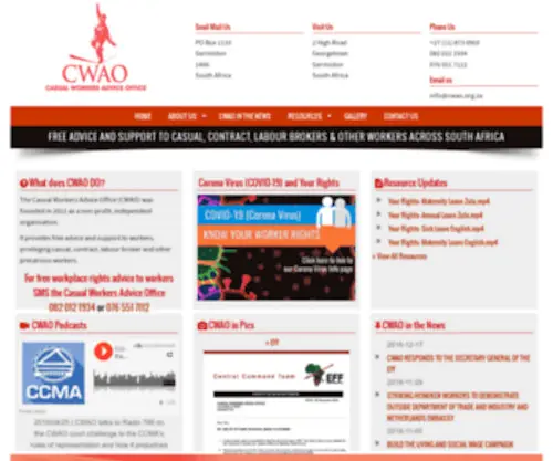Cwao.org.za(Cwao) Screenshot
