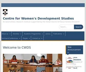 CWDS.ac.in(An autonomous research institute supported by the Indian Council of Social Science Research) Screenshot