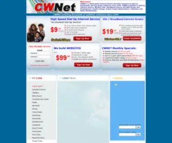 Cwnet.com(CWNet offers High Speed Dial Up Internet Service) Screenshot