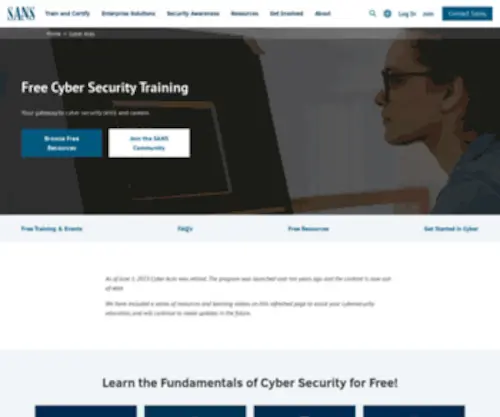 Cyberaces.org(Free Cyber Security Training & Resources) Screenshot