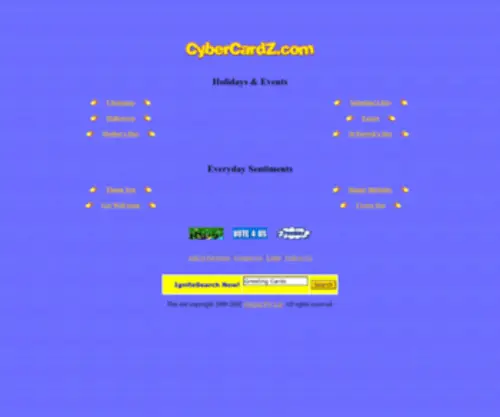 Cybercardz.com(Free Virtual Greeting Cards for any occasion) Screenshot
