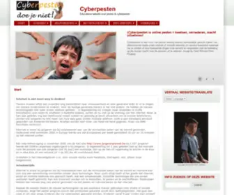 Cyberpesten.be(Educatieve website over pesten & cyberpesten) Screenshot