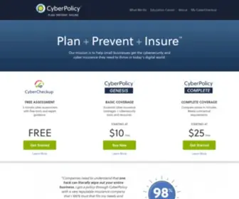 Cyberpolicy.com(Cyber liability insurance) Screenshot