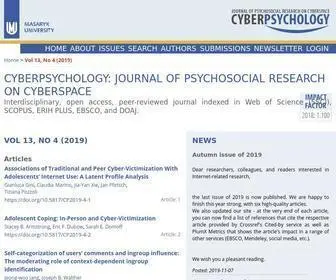 Cyberpsychology.eu(Journal of Psychosocial Research on Cyberspace) Screenshot