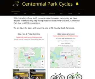 CYclehire.com.au(Centennial Park Cycles) Screenshot