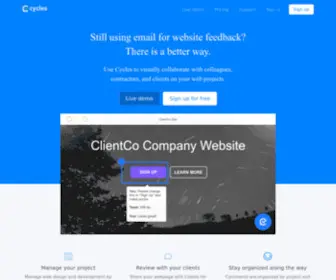 CYcleshq.com(Cycles Visual Feedback and Approvals for Web Projects) Screenshot