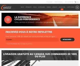 CYclesperformance.ca(Cycles Performance) Screenshot