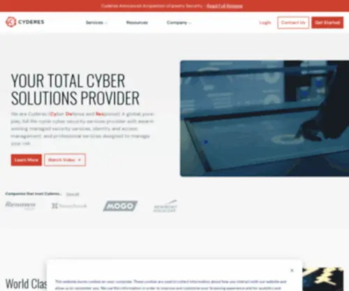 Cyderes.com(Cybersecurity Risk Management) Screenshot