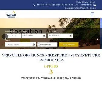 CYgnetthotels.com(Cygnett Hotels and Resorts) Screenshot