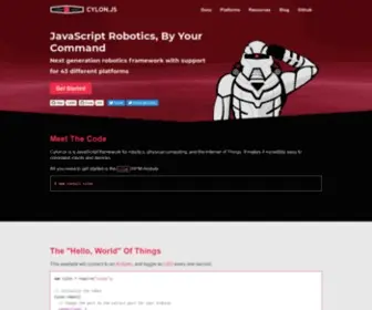 Cylonjs.com(JavaScript framework for robotics) Screenshot