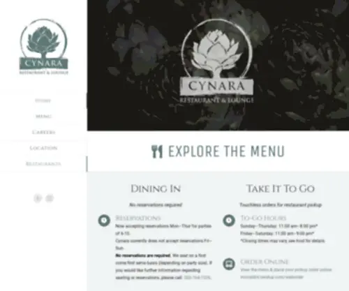 Cynaraolympia.com(Cynara Restaurant & Lounge) Screenshot