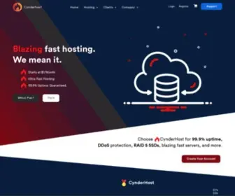 CYnderhost.com(Blazing Fast Hosting) Screenshot