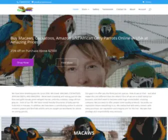 CYNdyaviary.com(Buy Parrots Online) Screenshot