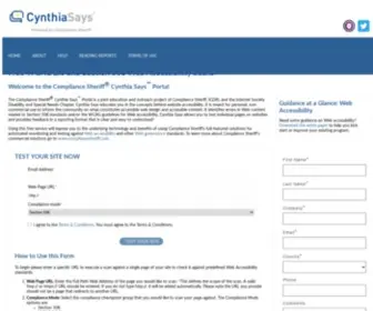 CYNthiasays.com(Compliance Sheriff Cynthia Says Portal) Screenshot