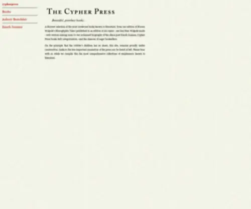 CYpherpress.com(Beautiful, Pointless Books) Screenshot