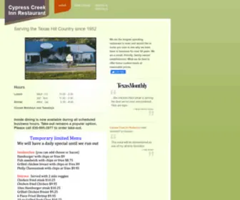 CYpresscreekinn.com(Cypress Creek Inn Restaurant) Screenshot