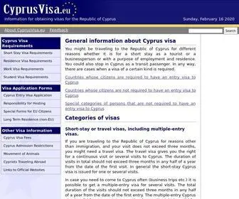 CYprusvisa.eu(Cyprus Visa) Screenshot