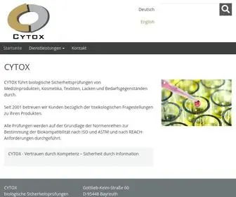 Cytox.de(Biologische Sicherheitsprüfungen) Screenshot