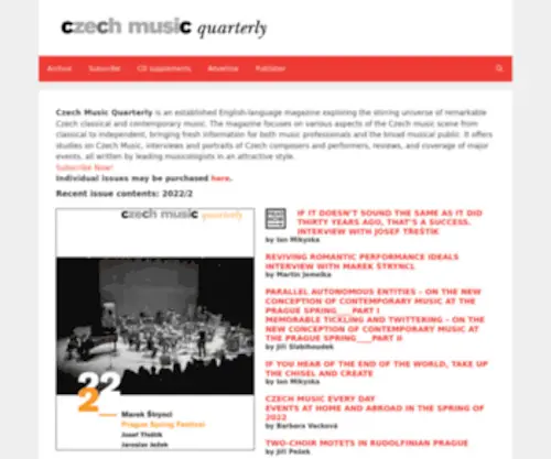 Czechmusicquarterly.com(Czech Music Quarterly) Screenshot