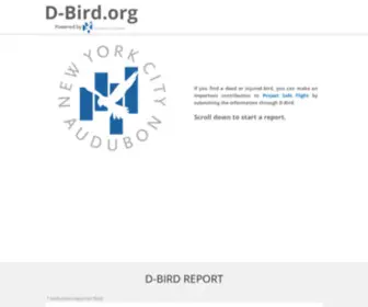 D-Bird.org(NYC Audubon Bird Mortality Database) Screenshot