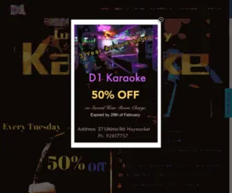 D1Karaoke.com.au(D1 Karaoke Chinatown Sydney) Screenshot