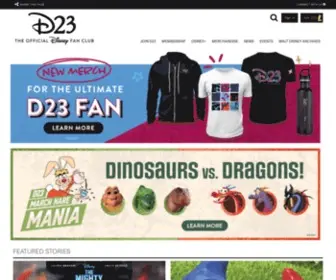 D23.com(The Official Disney Fan Club) Screenshot