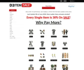 D2Itemsale.com(D2items SALE Shop) Screenshot