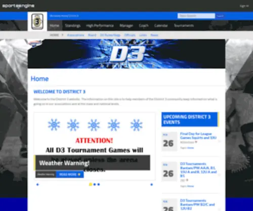 D3Hockey.org(Minnesota Hockey District 3) Screenshot