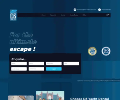 D3Yachts.com(Luxury Yacht Charter) Screenshot