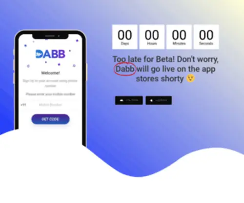 Dabb.today(DABB, Sign up Page for the Dabb-Beta) Screenshot