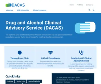 Dacas.org.au(Drug and Alcohol Clinical Advisory Service (DACAS)) Screenshot