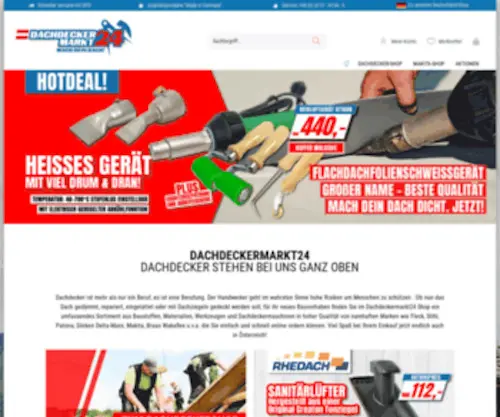 Dachdeckermarkt24.at(Österreichs ✓ großer Online Shop für ✓ Dachdecker) Screenshot