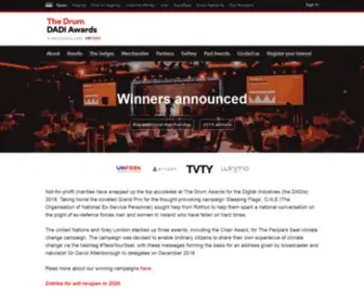 Dadiawards.com(The Drum Awards for Digital IndustriesHome Page) Screenshot
