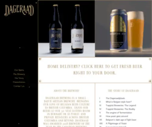 Dageraadbrewing.com(Crafted in the Belgian Tradition. Brewed in British Columbia. Dageraad Brewing) Screenshot