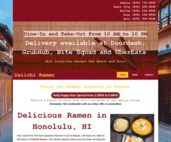 Daiichiramenhawaii.com(Ramen Restaurant in Honolulu) Screenshot