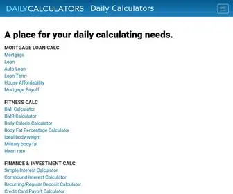 Dailycalculators.com(A place for your daily calculating needs) Screenshot