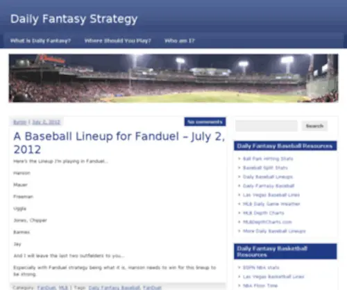 Dailyfantasystrategy.com(Daily Fantasy Strategy) Screenshot